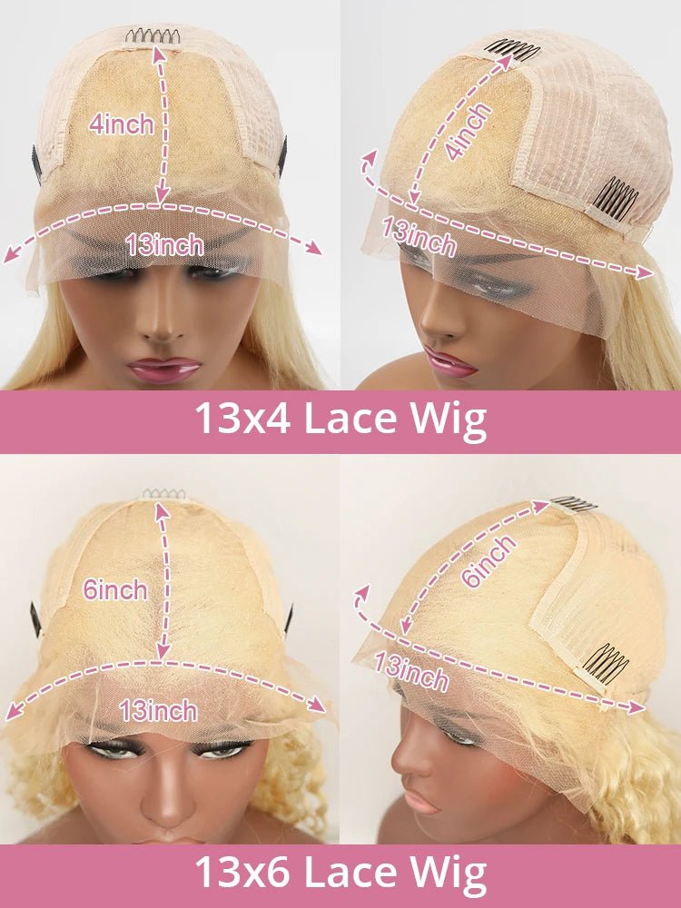Deep Wave 13x6 HD Lace Frontal Human Hair Wig 30 40 Inch Curly 613 Honey Blonde Water Wave 13x4 Lace Front Wigs For Women 250% - MAGUSTA BEAUTY