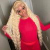 Deep Wave 13x6 HD Lace Frontal Human Hair Wig 30 40 Inch Curly 613 Honey Blonde Water Wave 13x4 Lace Front Wigs For Women 250% - MAGUSTA BEAUTY