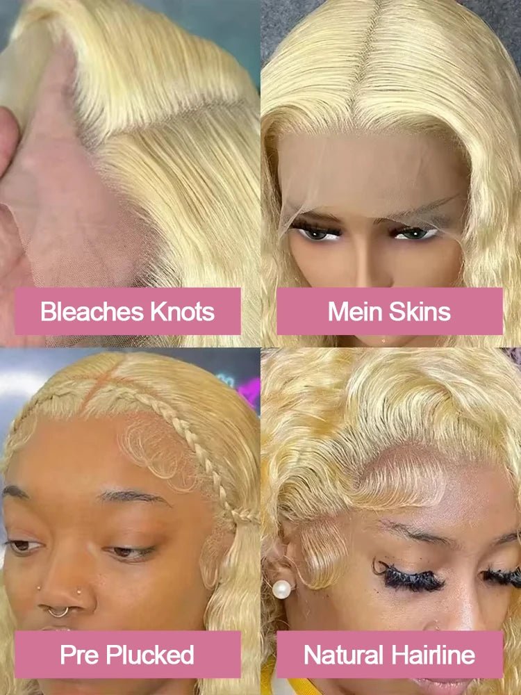 Deep Wave 13x6 HD Lace Frontal Human Hair Wig 30 40 Inch Curly 613 Honey Blonde Water Wave 13x4 Lace Front Wigs For Women 250% - MAGUSTA BEAUTY