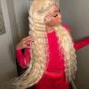 Deep Wave 13x6 HD Lace Frontal Human Hair Wig 30 40 Inch Curly 613 Honey Blonde Water Wave 13x4 Lace Front Wigs For Women 250% - MAGUSTA BEAUTY