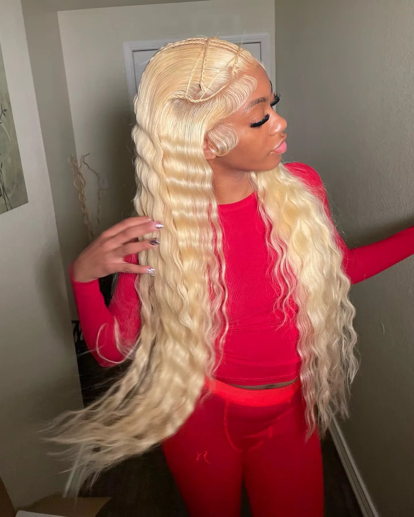 Deep Wave 13x6 HD Lace Frontal Human Hair Wig 30 40 Inch Curly 613 Honey Blonde Water Wave 13x4 Lace Front Wigs For Women 250% - MAGUSTA BEAUTY