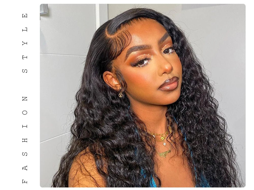 Deep Wave Frontal Wig Human Hair 13x4 Curly Human Hair Wig Transparent Lace Wig 13x6 Water Wave Wigs 180 Density - MAGUSTA BEAUTY
