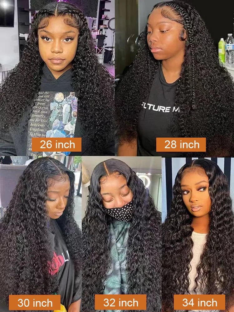 Deep Wave Frontal Wig Human Hair 13x4 Curly Human Hair Wig Transparent Lace Wig 13x6 Water Wave Wigs 180 Density - MAGUSTA BEAUTY