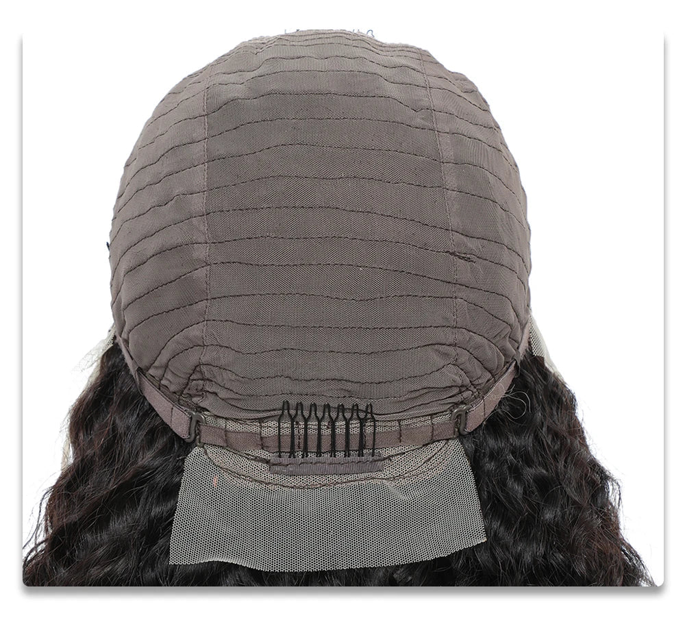 Deep Wave Frontal Wig Human Hair 13x4 Curly Human Hair Wig Transparent Lace Wig 13x6 Water Wave Wigs 180 Density - MAGUSTA BEAUTY