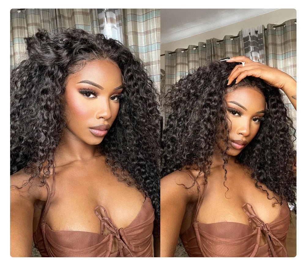 Deep Wave Frontal Wig Human Hair 13x4 Curly Human Hair Wig Transparent Lace Wig 13x6 Water Wave Wigs 180 Density - MAGUSTA BEAUTY