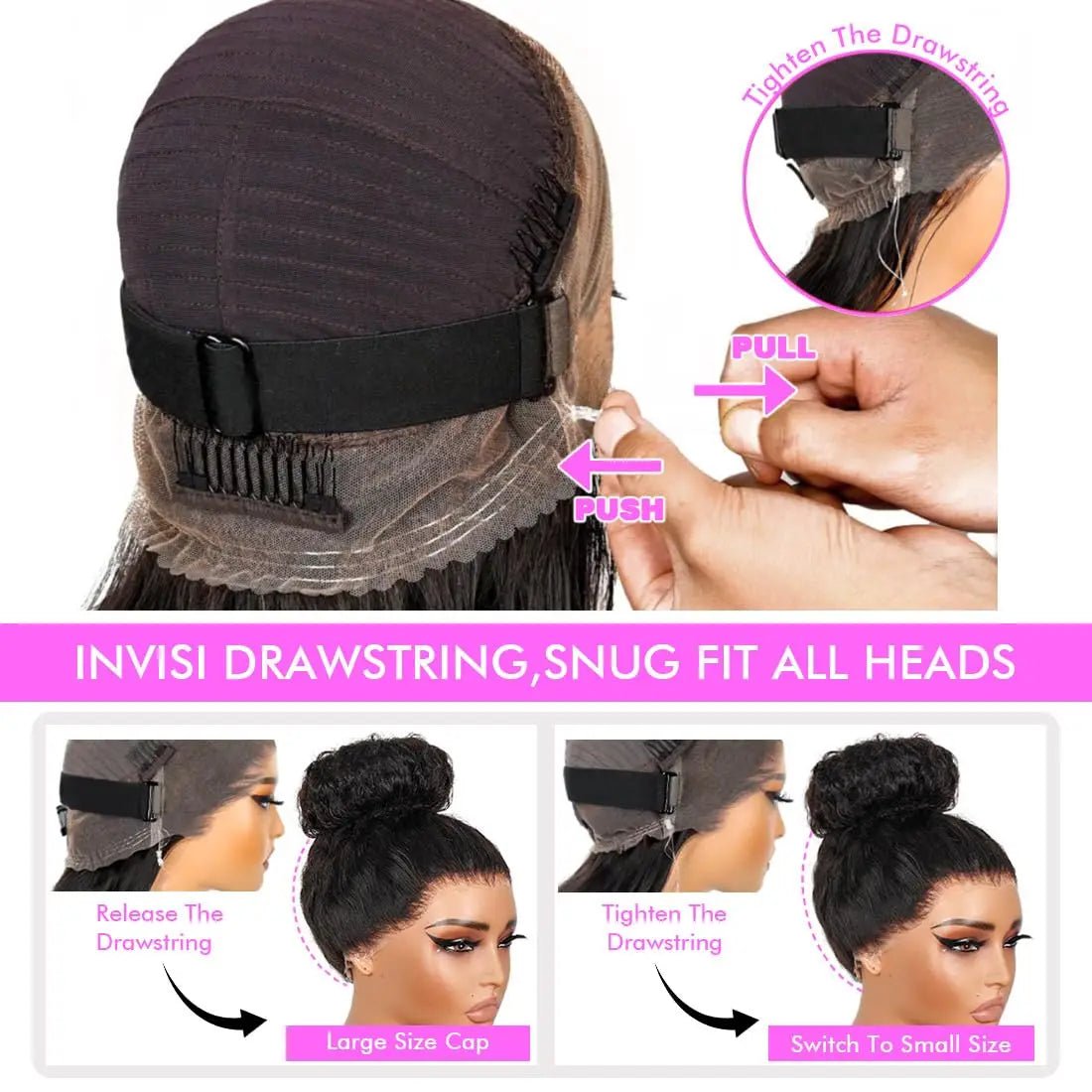 Deep Wave Human Hair Wig 360 Full Lace Hidden Strap Pre Plucked Glueless Natural Look Invisible Band Wig For Black Women - MAGUSTA BEAUTY