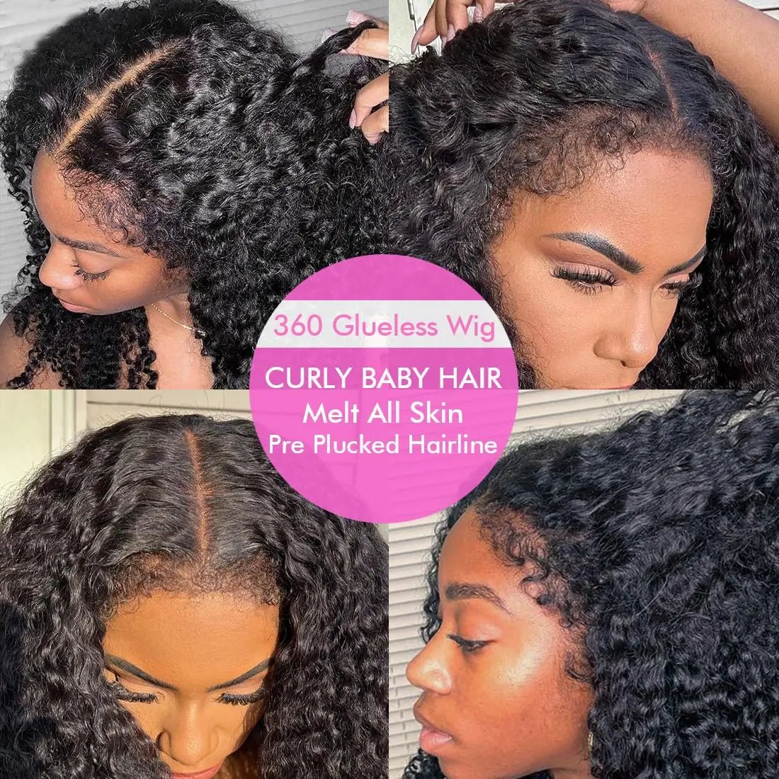 Deep Wave Human Hair Wig 360 Full Lace Hidden Strap Pre Plucked Glueless Natural Look Invisible Band Wig For Black Women - MAGUSTA BEAUTY