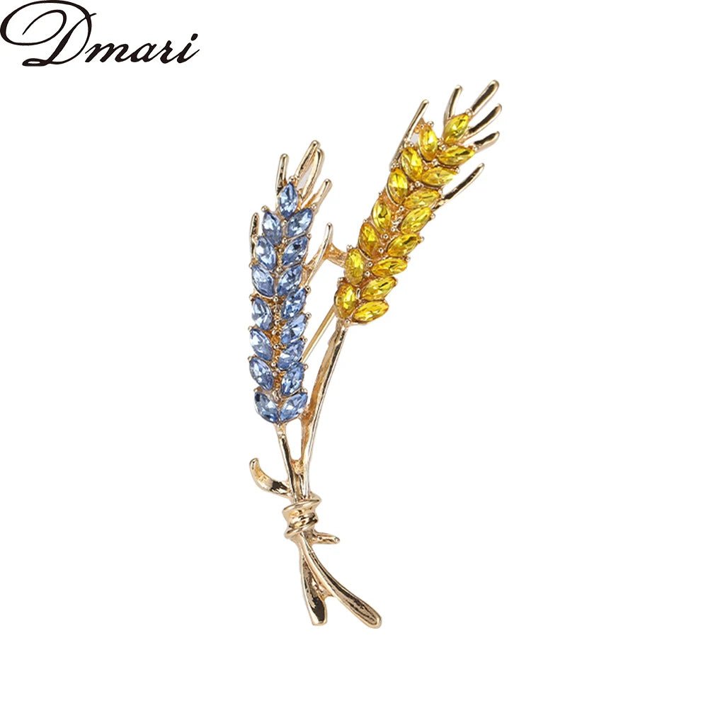 Dmari Women Brooches Korean Fashion Style 3-Color Rhinestone Ear of Wheat Lapel Pins Luxury Jewelry Accessories For Clothing - MAGUSTA BEAUTY
