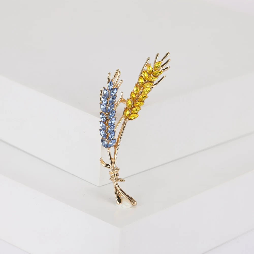 Dmari Women Brooches Korean Fashion Style 3-Color Rhinestone Ear of Wheat Lapel Pins Luxury Jewelry Accessories For Clothing - MAGUSTA BEAUTY