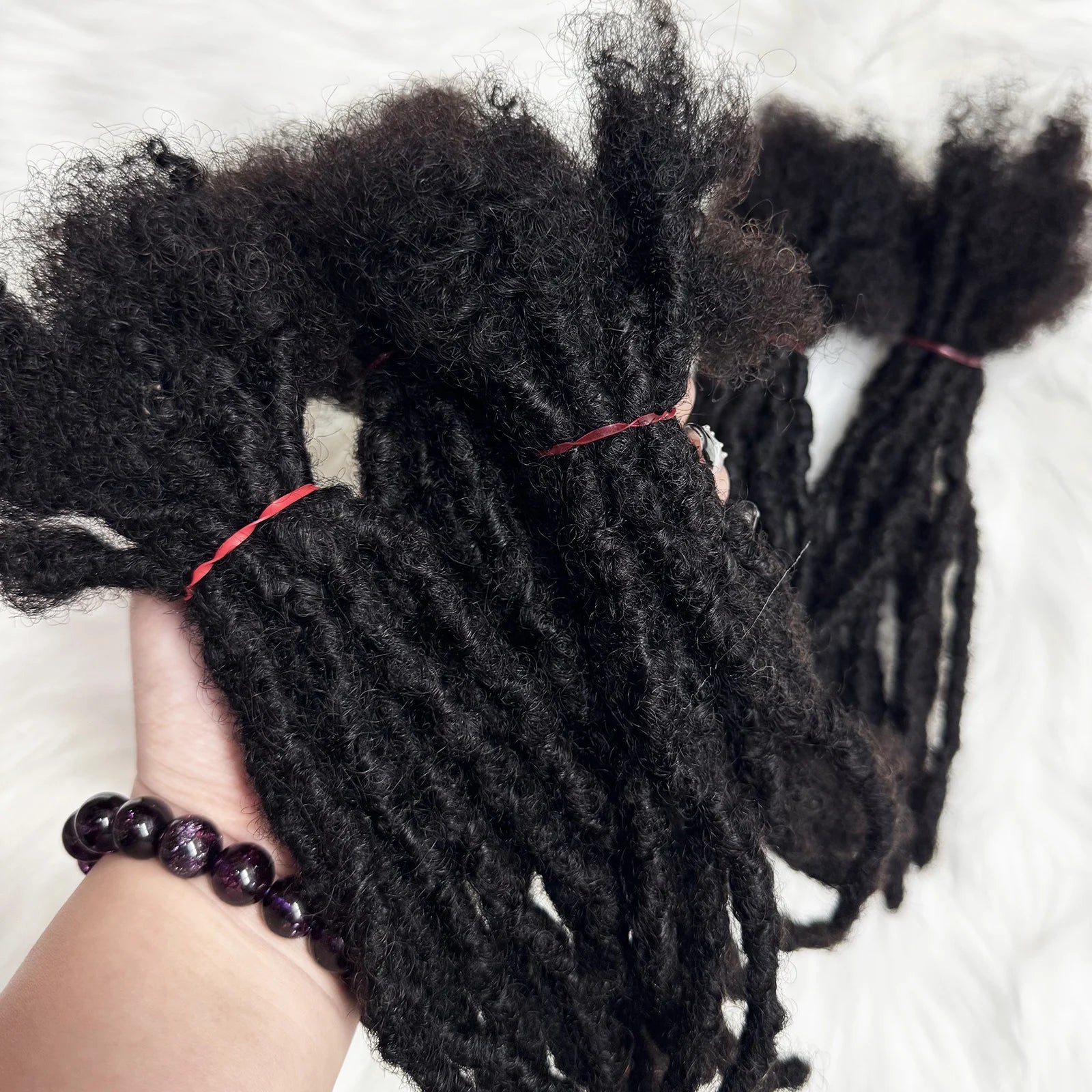 Dreadlock Extension Human Hair 0.6cm Thickness 8 Inch Full Handmade Permanent Locs Can Be Dyed and Bleached for Women Men - MAGUSTA BEAUTY