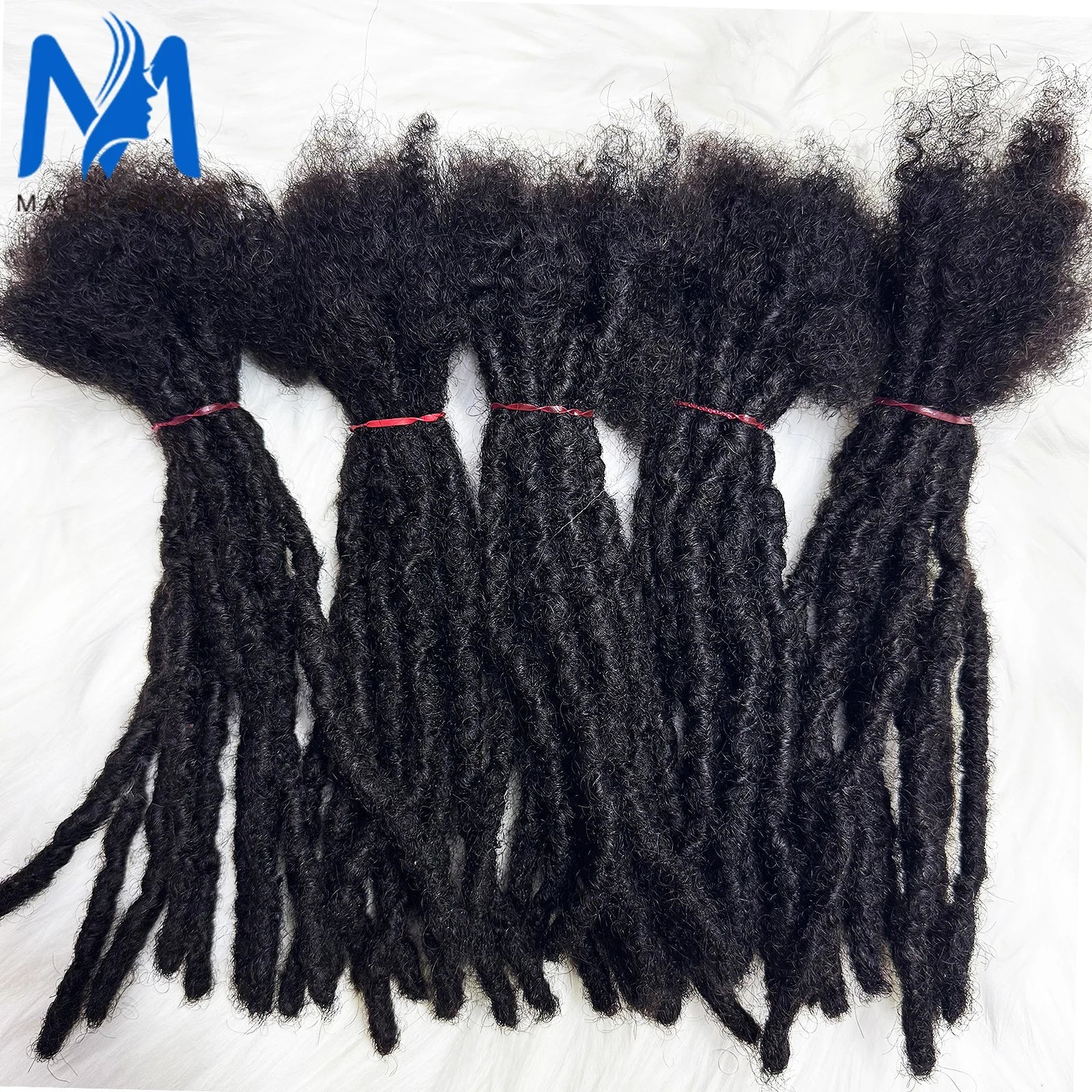 Dreadlock Extension Human Hair 0.6cm Thickness 8 Inch Full Handmade Permanent Locs Can Be Dyed and Bleached for Women Men - MAGUSTA BEAUTY
