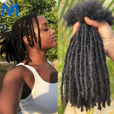 Dreadlock Extension Human Hair 0.6cm Thickness 8 Inch Full Handmade Permanent Locs Can Be Dyed and Bleached for Women Men - MAGUSTA BEAUTY