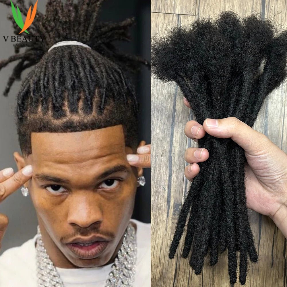 Dreadlock Extensions Real Human Hair For Man/Women 0.6cm Wedth Permanent Loc Extensions 20 Strands 8 Inch Brazilian Dreadlock - MAGUSTA BEAUTY