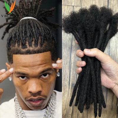 Dreadlock Extensions Real Human Hair For Man/Women 0.6cm Wedth Permanent Loc Extensions 20 Strands 8 Inch Brazilian Dreadlock - MAGUSTA BEAUTY