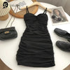 Dresses Women Sexy Club Shirring Design Summer Leisure Lady Mini Straps Dress - MAGUSTA BEAUTY