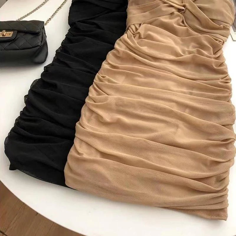 Dresses Women Sexy Club Shirring Design Summer Leisure Lady Mini Straps Dress - MAGUSTA BEAUTY