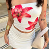 Dulzura Chest Wrapping Backless Bodycon Flower Print Crop Top Women'S Sexy Elegant Casual Y2K Short Top Party Club Summer Outfit - MAGUSTA BEAUTY