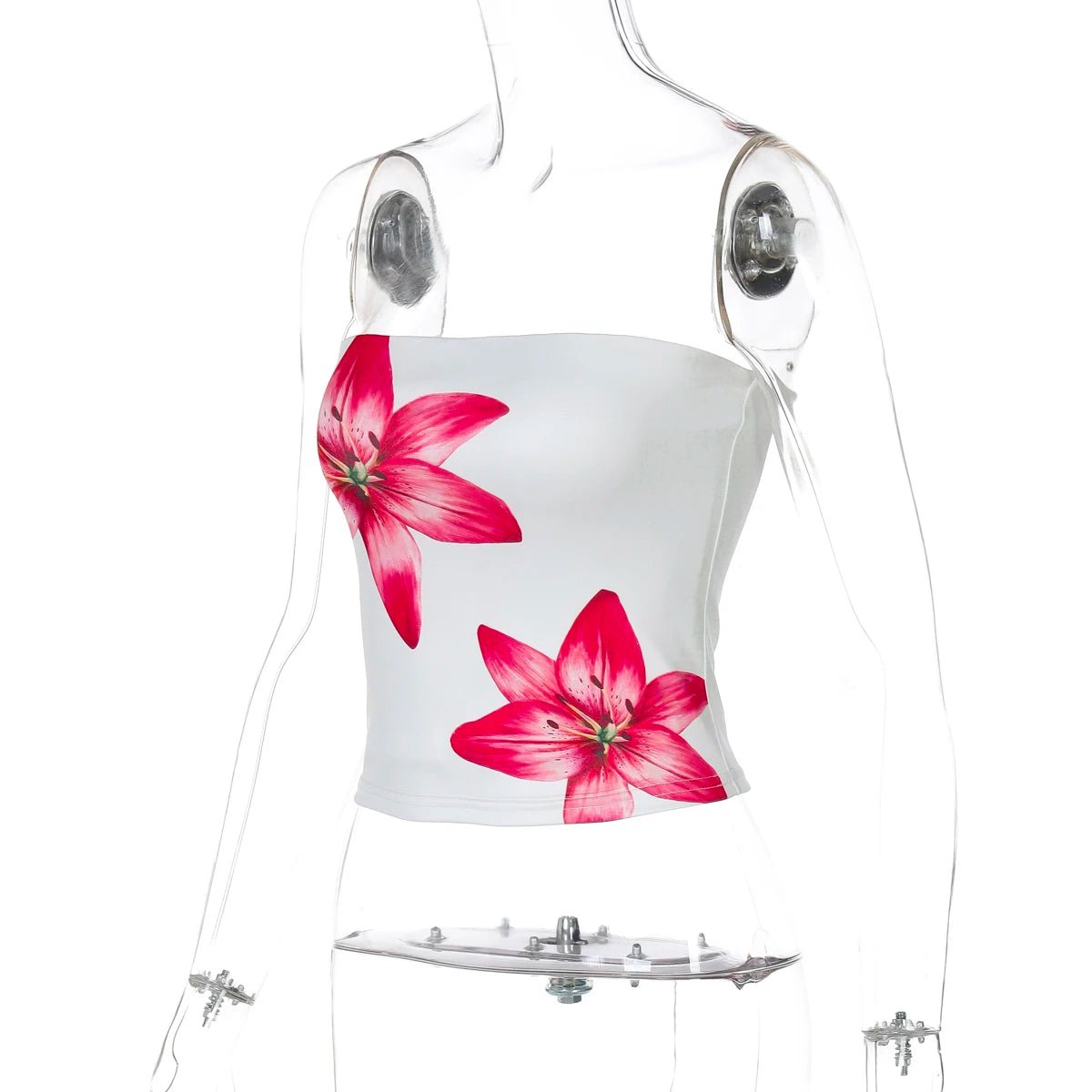 Dulzura Chest Wrapping Backless Bodycon Flower Print Crop Top Women'S Sexy Elegant Casual Y2K Short Top Party Club Summer Outfit - MAGUSTA BEAUTY