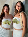 Dulzura Chest Wrapping Backless Bodycon Flower Print Crop Top Women'S Sexy Elegant Casual Y2K Short Top Party Club Summer Outfit - MAGUSTA BEAUTY
