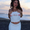Dulzura Chest Wrapping Backless Bodycon Flower Print Crop Top Women'S Sexy Elegant Casual Y2K Short Top Party Club Summer Outfit - MAGUSTA BEAUTY