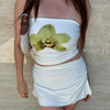 Dulzura Chest Wrapping Backless Bodycon Flower Print Crop Top Women'S Sexy Elegant Casual Y2K Short Top Party Club Summer Outfit - MAGUSTA BEAUTY