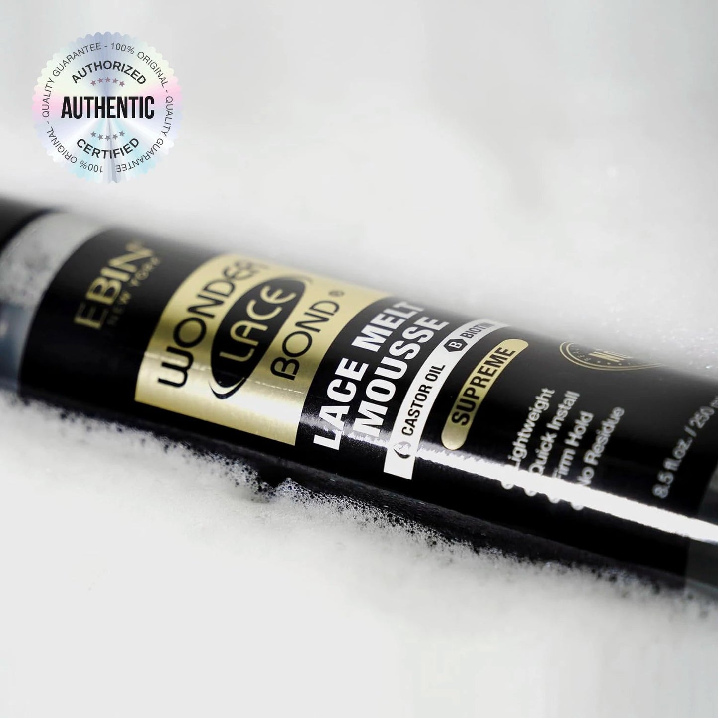 Ebin New York Wonder Lace Bond Lace Melt Mousse Supreme 8.5oz/ 250ml - Maximum Hold, Ideal for Seamless Lace Melts - MAGUSTA BEAUTY