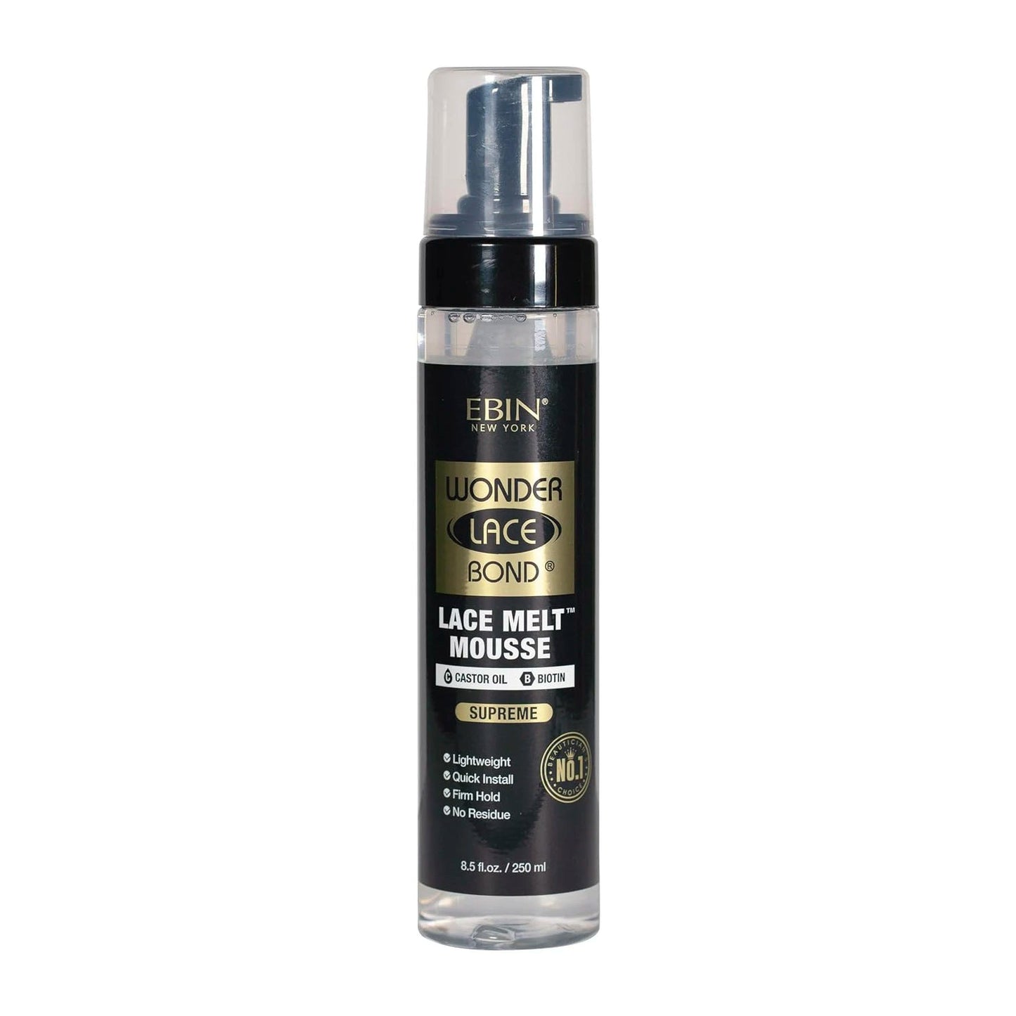 Ebin New York Wonder Lace Bond Lace Melt Mousse Supreme 8.5oz/ 250ml - Maximum Hold, Ideal for Seamless Lace Melts - MAGUSTA BEAUTY