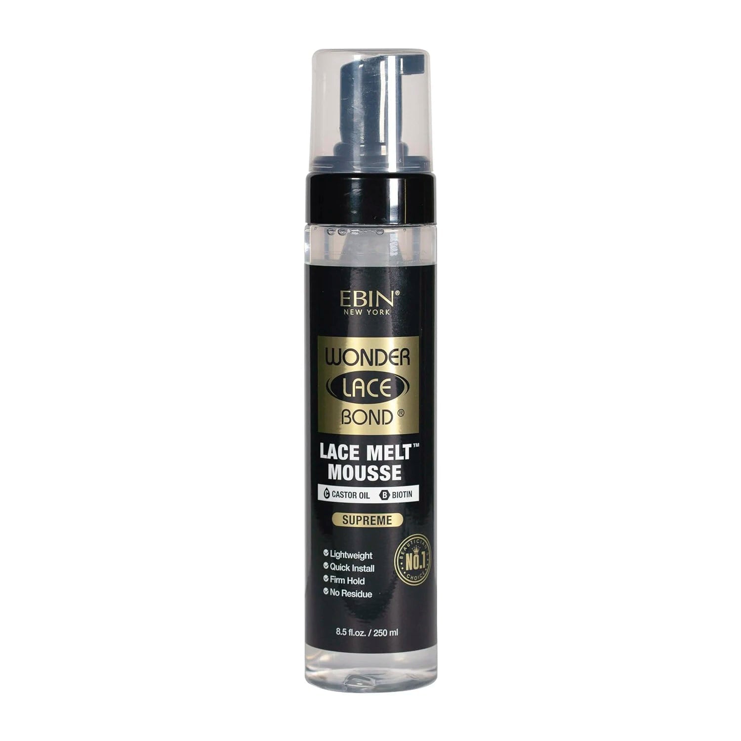 Ebin New York Wonder Lace Bond Lace Melt Mousse Supreme 8.5oz/ 250ml - Maximum Hold, Ideal for Seamless Lace Melts - MAGUSTA BEAUTY