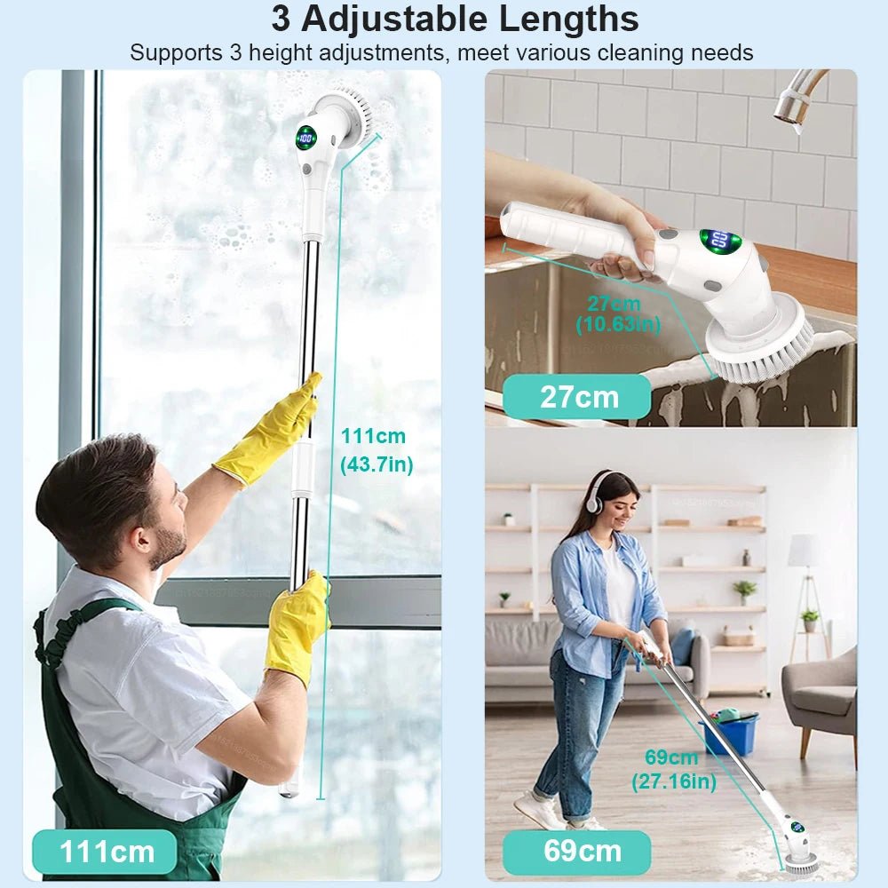 Electric Cleaning Brush 8 in 1 Multifunctional Household Wireless Rotatable Cleaning Brush For Bathroom Kitchen Windows Toilet - MAGUSTA BEAUTY