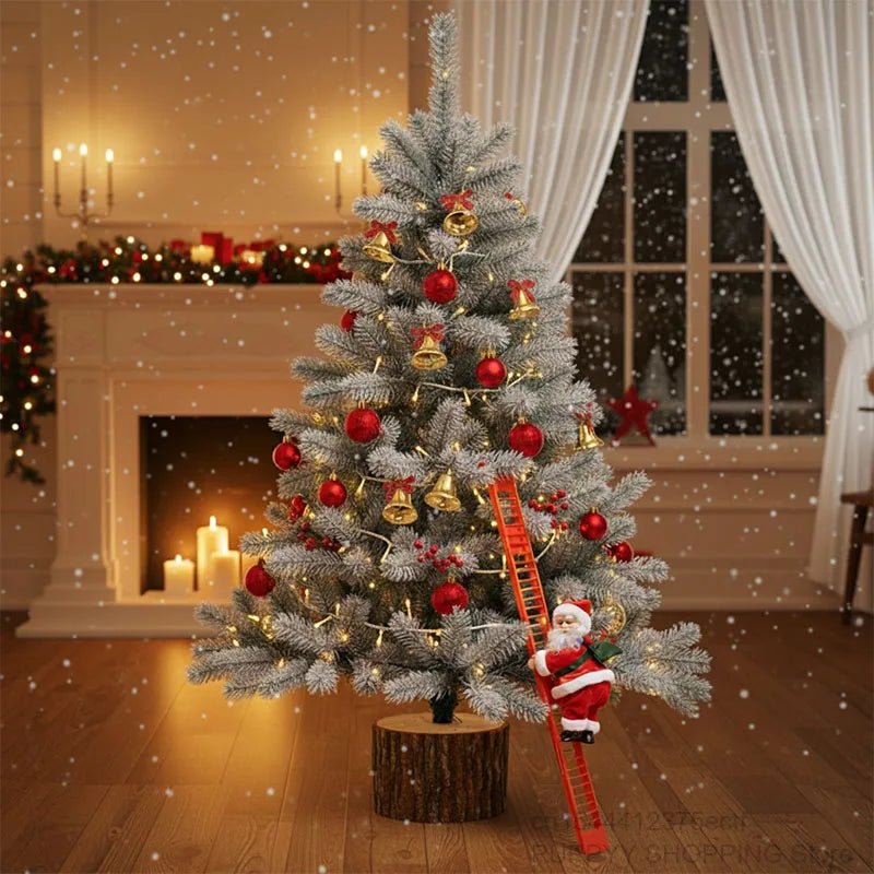 Electric Climbing Santa, Musical Christmas Decoration, Fun Holiday Ladder Toys for Home, Tree, Fireplace, Unique Festive Decor - MAGUSTA BEAUTY