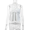 Fairyshely 2026 Sexy Female Tied Halter Top Women Sleeveless Ruffle Short Vest Summer Lady V Neck Off Shoulder Club Crop Tops - MAGUSTA BEAUTY