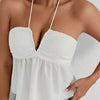 Fairyshely 2026 Sexy Female Tied Halter Top Women Sleeveless Ruffle Short Vest Summer Lady V Neck Off Shoulder Club Crop Tops - MAGUSTA BEAUTY