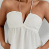 Fairyshely 2026 Sexy Female Tied Halter Top Women Sleeveless Ruffle Short Vest Summer Lady V Neck Off Shoulder Club Crop Tops - MAGUSTA BEAUTY