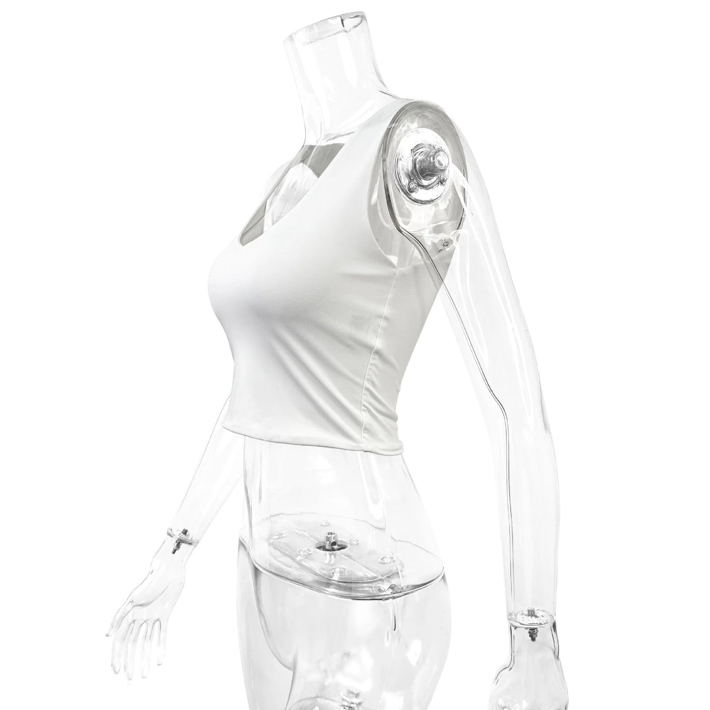 Fairyshely Sexy Female Summer Strap Crop Top 2026 Women Sleeveless Bodycon Short Vest Lady White Off Shoulder Club Crop Tops - MAGUSTA BEAUTY