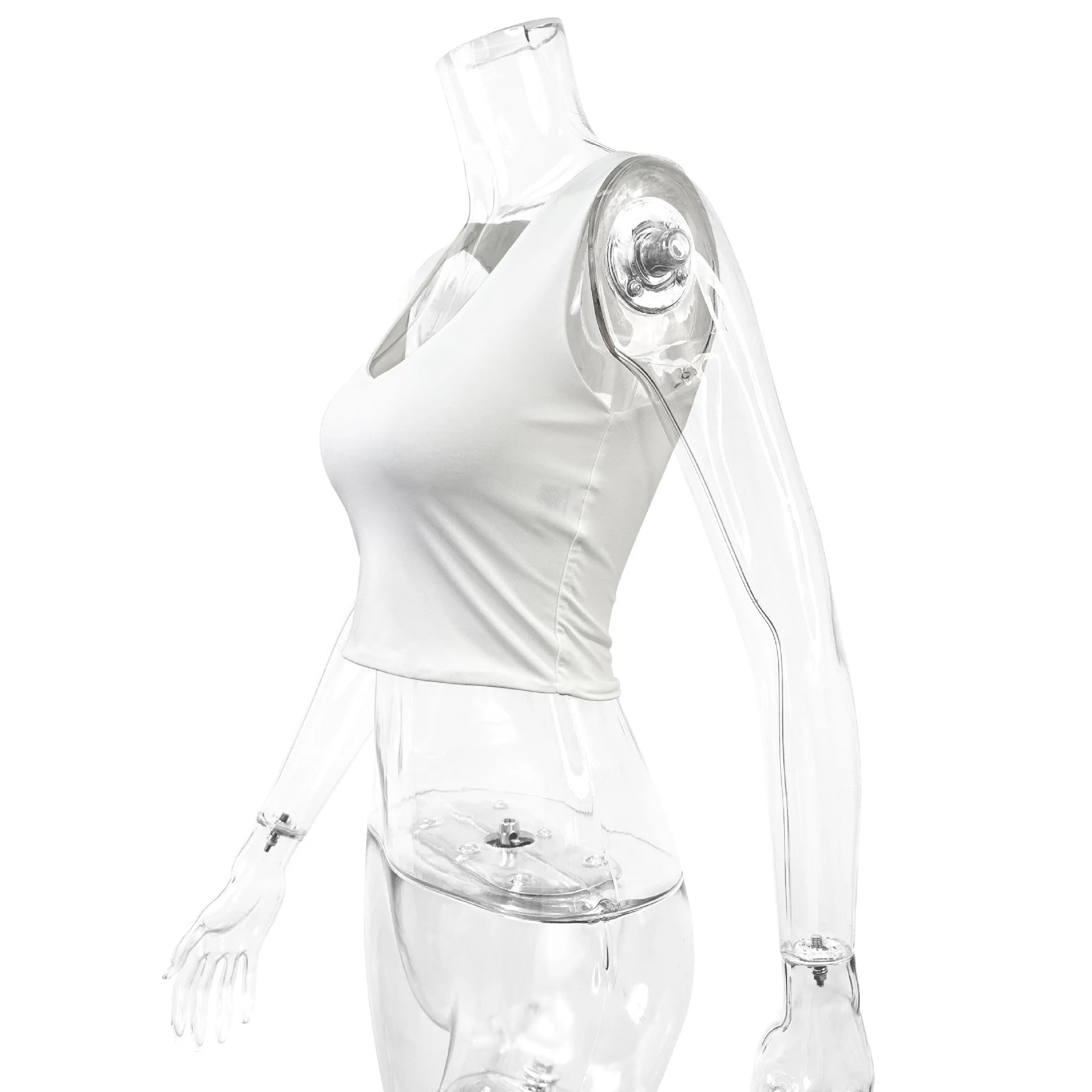 Fairyshely Sexy Female Summer Strap Crop Top 2026 Women Sleeveless Bodycon Short Vest Lady White Off Shoulder Club Crop Tops - MAGUSTA BEAUTY