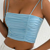 Fairyshely Sexy Female Summer Tied Strap Top 2026 Women Lace Sleeveless Bodycon Short Vest Lady Blue Off Shoulder Club Crop Tops - MAGUSTA BEAUTY
