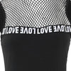 Fashion 2025 New Sexy 2 Pieces Sets Women Suits Letter Band Patch Fishnet Design Top & Shorts Set Feamle Clothes Black Outfits - MAGUSTA BEAUTY