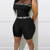 Fashion 2025 New Sexy 2 Pieces Sets Women Suits Letter Band Patch Fishnet Design Top & Shorts Set Feamle Clothes Black Outfits - MAGUSTA BEAUTY