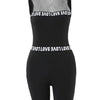 Fashion 2025 New Sexy 2 Pieces Sets Women Suits Letter Band Patch Fishnet Design Top & Shorts Set Feamle Clothes Black Outfits - MAGUSTA BEAUTY