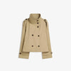 Fashion Belt Short Trench Coat Women Stand Collar Double Breasted Pocket Long Sleeve Coats 2025 Autumn Lady Commute Chic Outwear - MAGUSTA BEAUTY