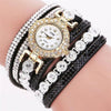 Fashion Rhinestone Blingbling Leather Wrap Quartz women watch - MAGUSTA BEAUTY