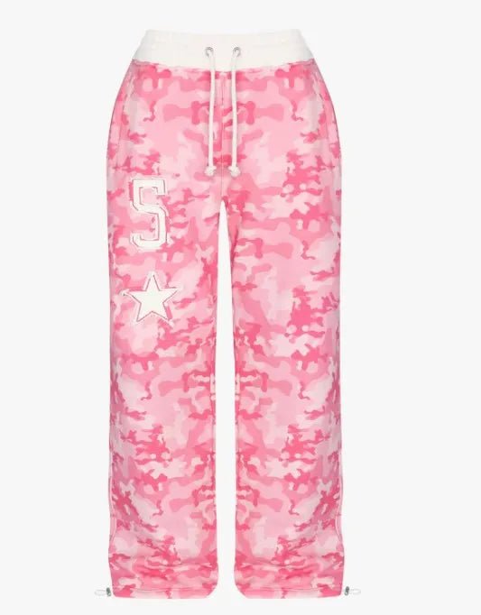 Fashion Y2K sportswear two - piece set women's hip - hop pink camouflage short waist embrace hoodie ultra - thin casual sports pants l - MAGUSTA BEAUTY