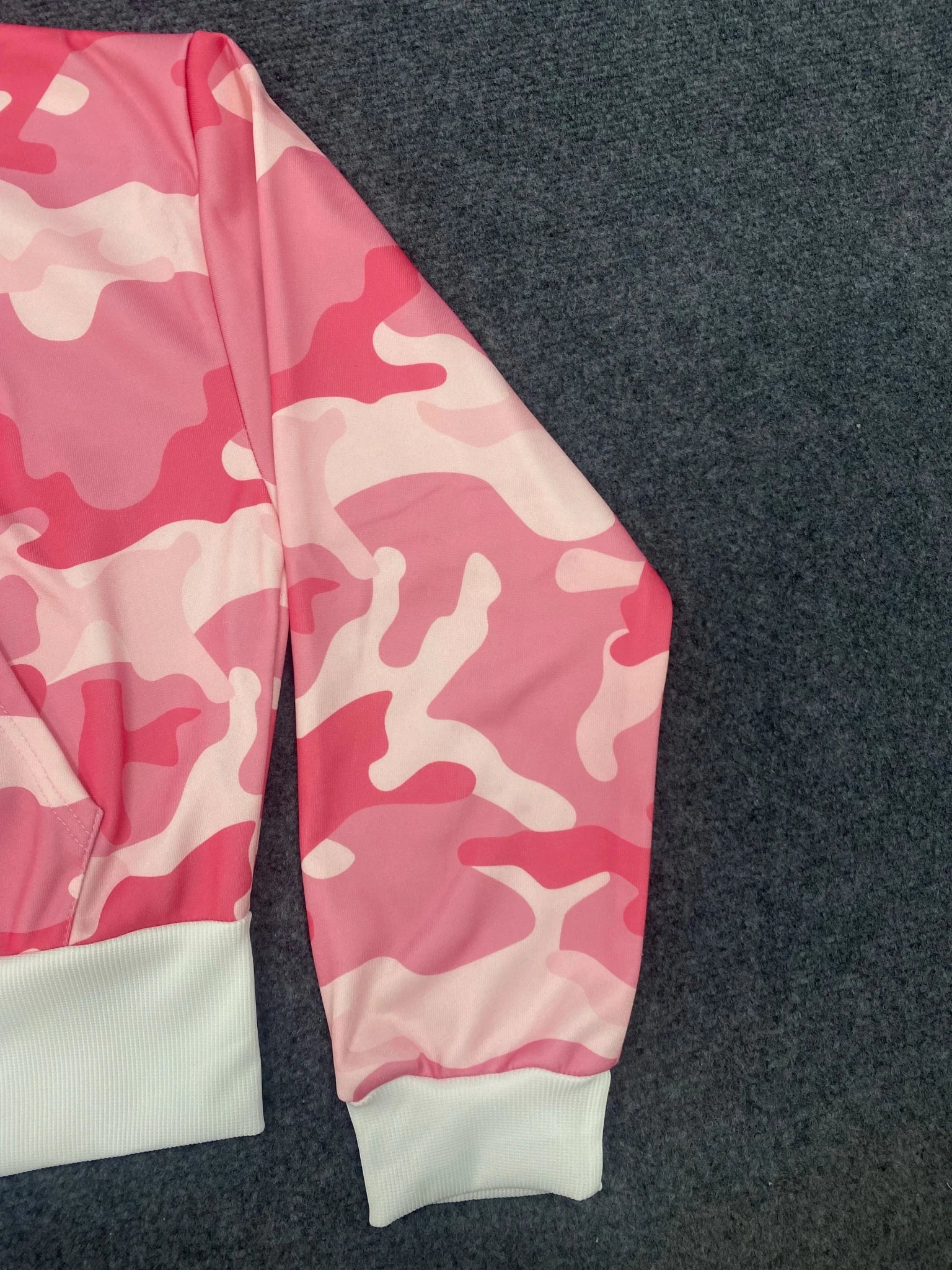 Fashion Y2K sportswear two - piece set women's hip - hop pink camouflage short waist embrace hoodie ultra - thin casual sports pants l - MAGUSTA BEAUTY