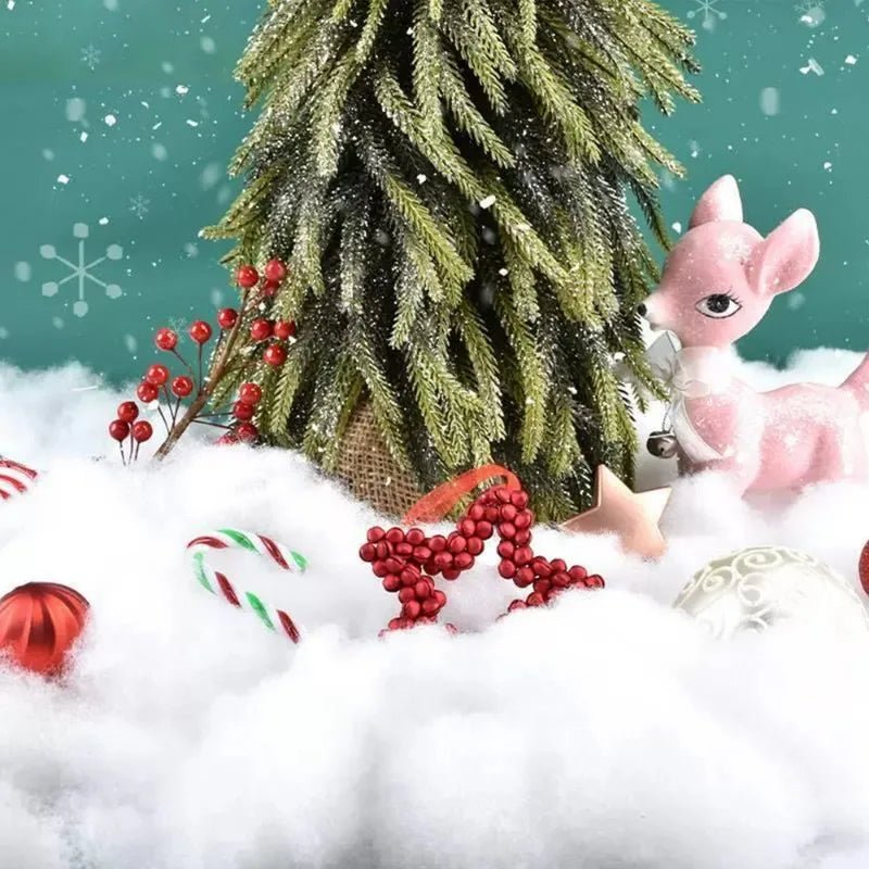 Fluffy Artificial Fake Snow Christmas Fake Cotton Decoration Set for Snow Fight Indoor Scene Xmas Village Tree Decor Doll Filler - MAGUSTA BEAUTY
