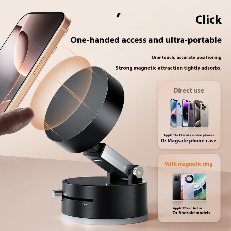 Foldable Magnetic Vacuum Car Phone Holder Foldable Suction Cup With Suction Cup Hands - Free Navigation For Smart Phone - MAGUSTA BEAUTY