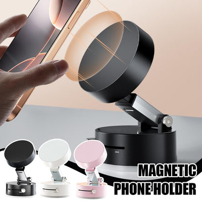 Foldable Magnetic Vacuum Car Phone Holder Foldable Suction Cup With Suction Cup Hands - Free Navigation For Smart Phone - MAGUSTA BEAUTY
