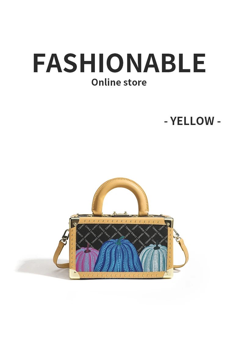 Genuine Leather Women Handbags Evening Bag Top Handle Satchel Crossbody Bag Small Hard Purse Pumpkin Box Bags - MAGUSTA BEAUTY