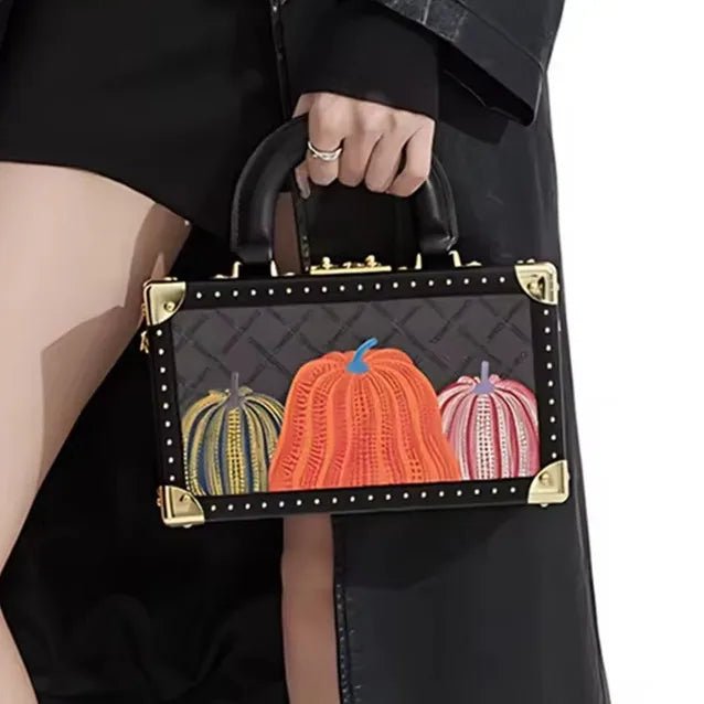 Genuine Leather Women Handbags Evening Bag Top Handle Satchel Crossbody Bag Small Hard Purse Pumpkin Box Bags - MAGUSTA BEAUTY