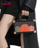 Genuine Leather Women Handbags Evening Bag Top Handle Satchel Crossbody Bag Small Hard Purse Pumpkin Box Bags - MAGUSTA BEAUTY