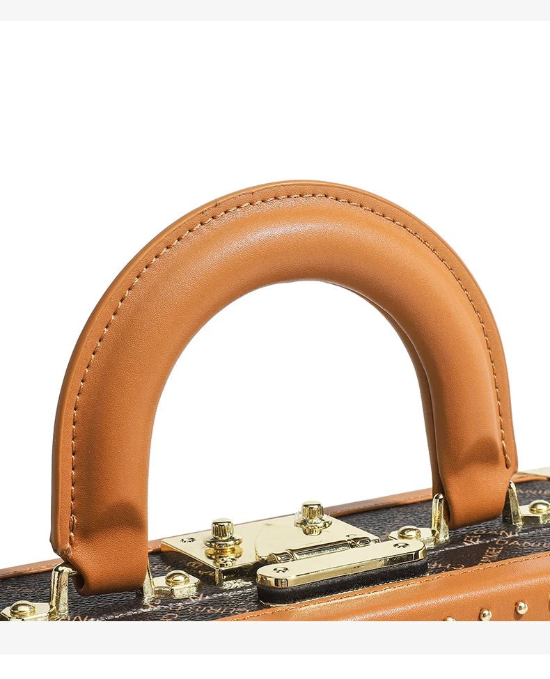Genuine Leather Women Handbags Evening Bag Top Handle Satchel Crossbody Bag Small Hard Purse Pumpkin Box Bags - MAGUSTA BEAUTY